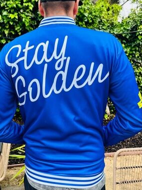 BR Warriors “Stay Golden GS” Custom Bomber Jacket 💙💛